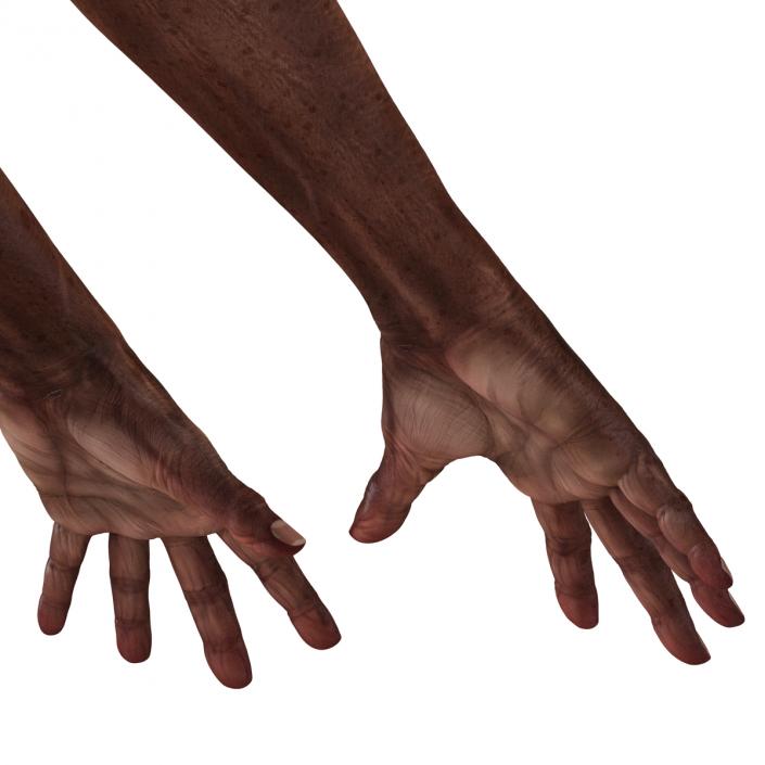 3D Old African Man Hands Pose 4 model