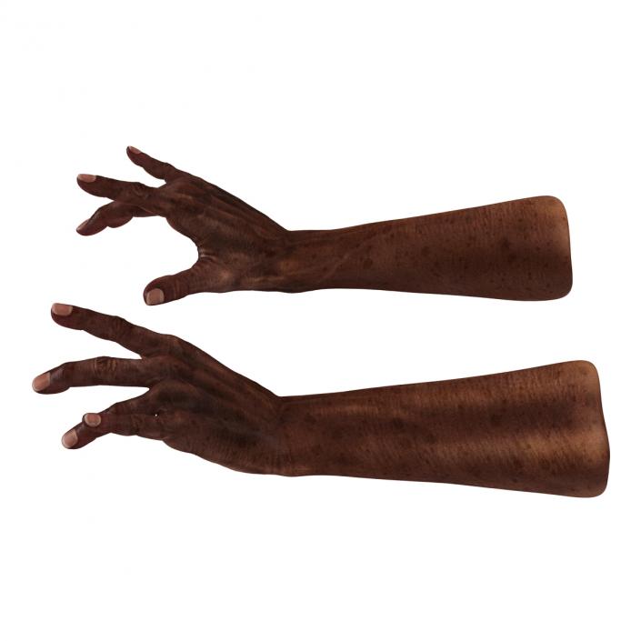 3D Old African Man Hands Pose 3 model