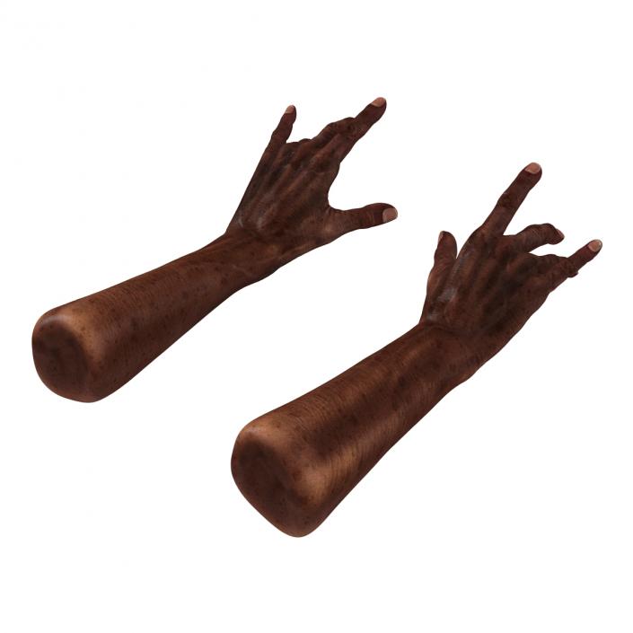 3D Old African Man Hands Pose 3 model