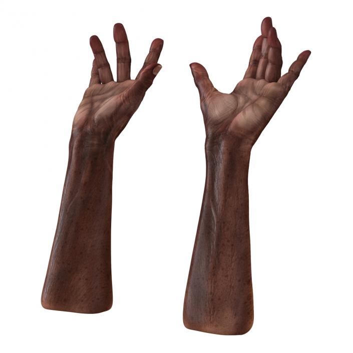 3D Old African Man Hands Pose 3 model