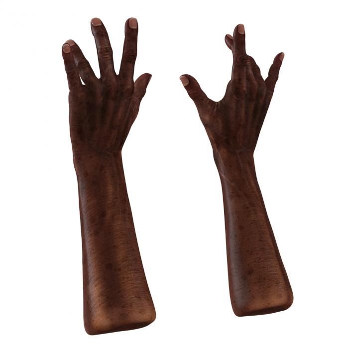 3D Old African Man Hands Pose 3 model