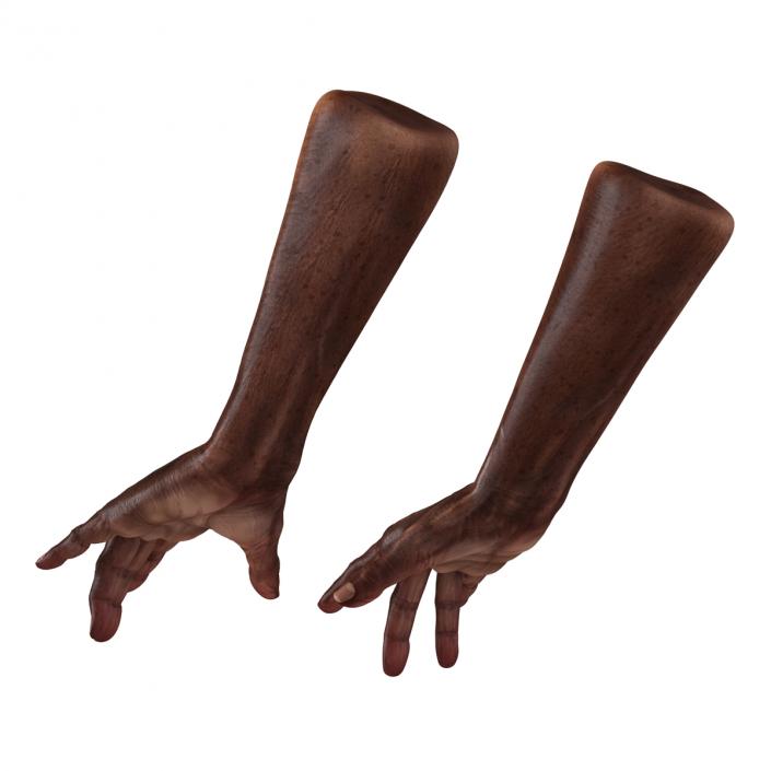 3D Old African Man Hands Pose 3 model