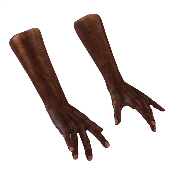 3D Old African Man Hands Pose 3 model