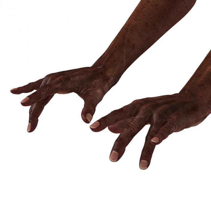 3D Old African Man Hands Pose 3 model