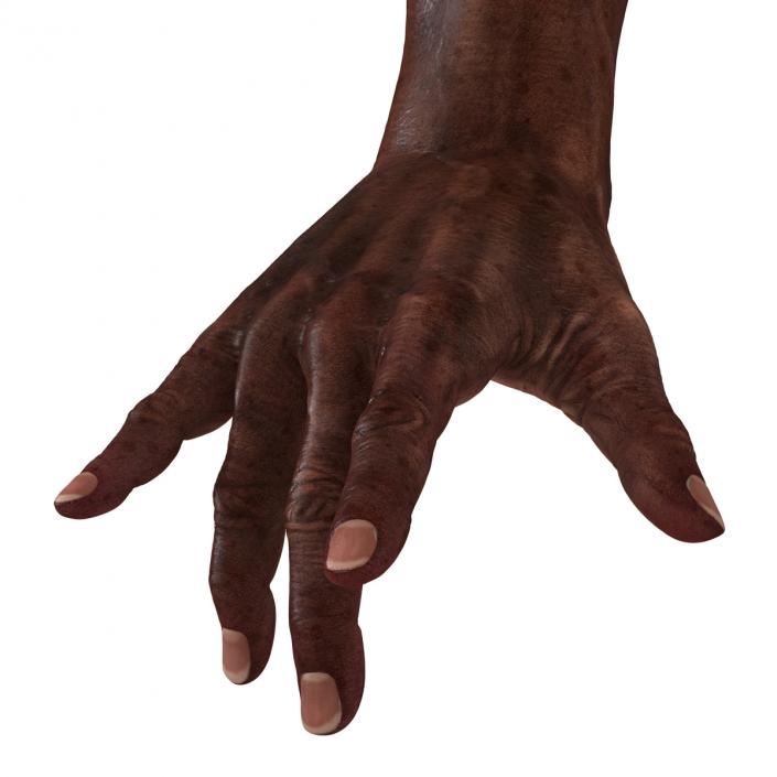 3D Old African Man Hands Pose 3 model