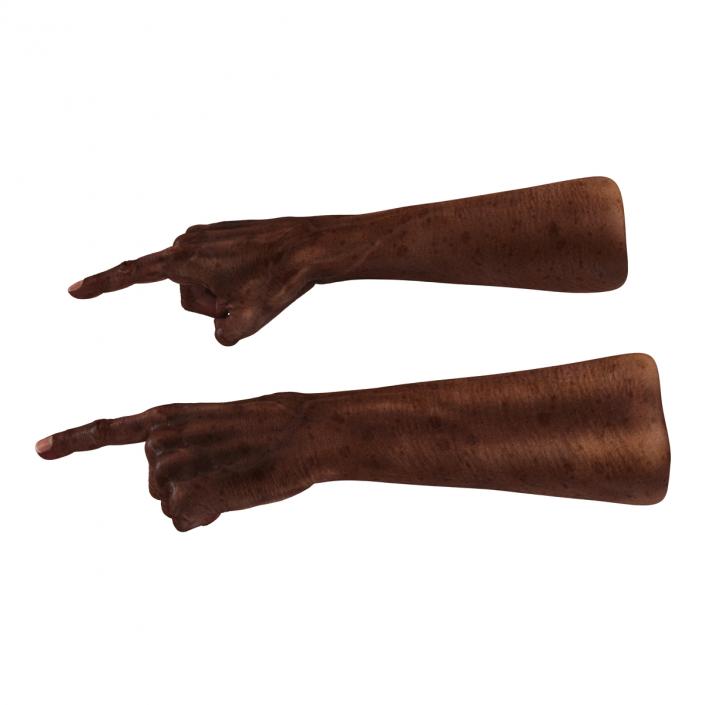 3D Old African Man Hands Pose 2 model