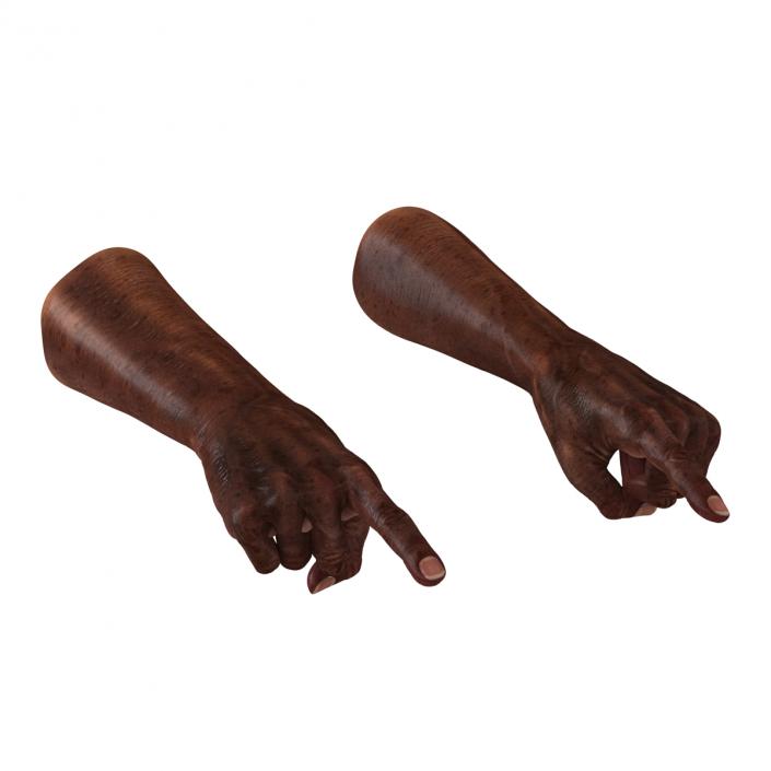 3D Old African Man Hands Pose 2 model