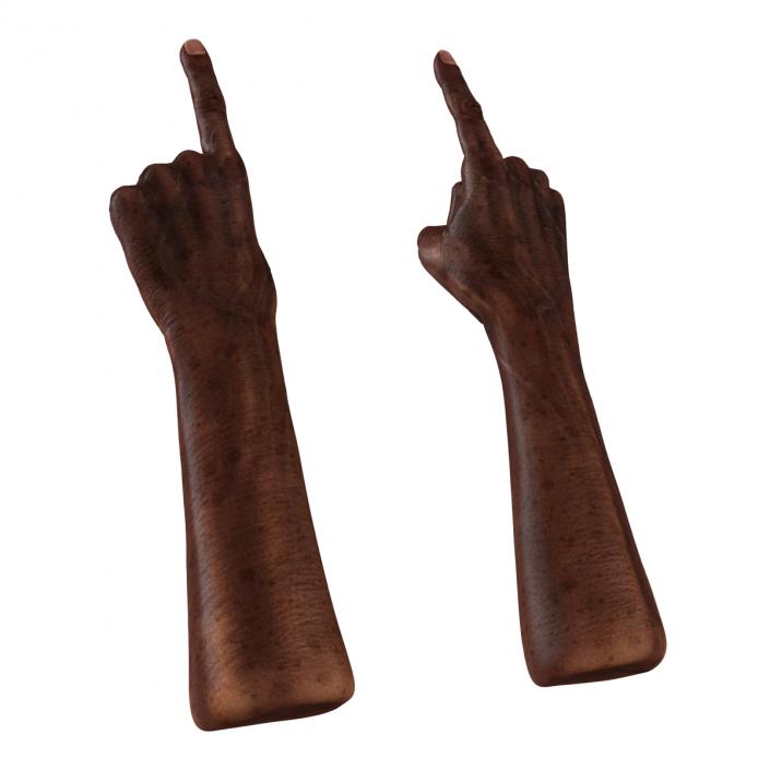 3D Old African Man Hands Pose 2 model