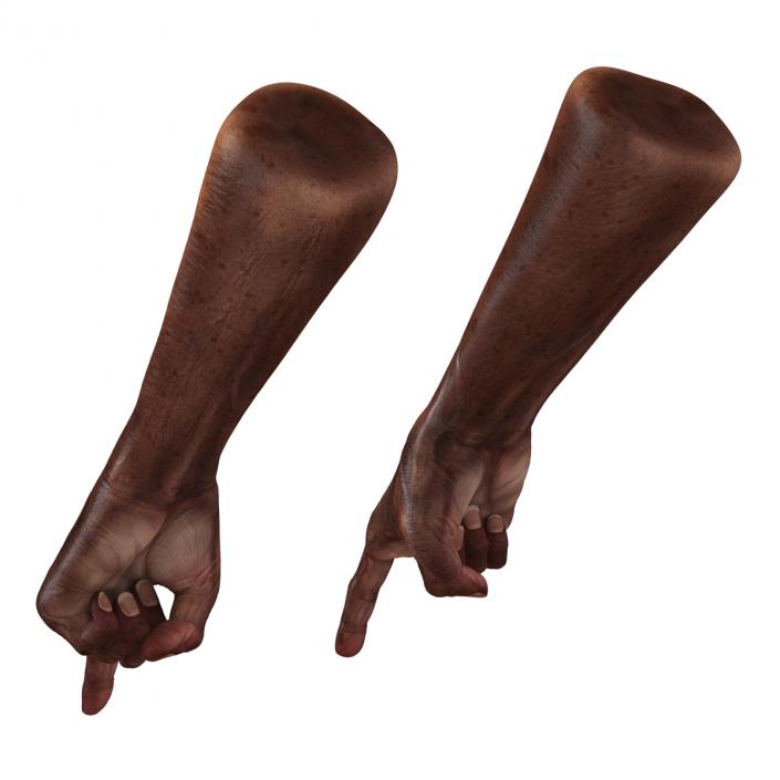 3D Old African Man Hands Pose 2 model