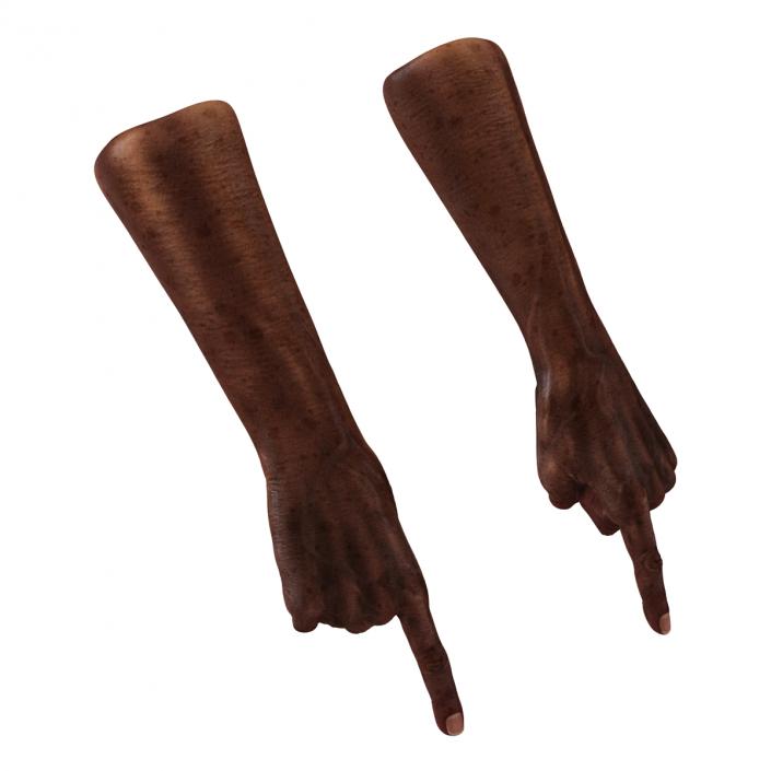 3D Old African Man Hands Pose 2 model