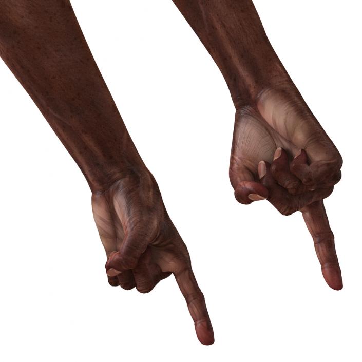 3D Old African Man Hands Pose 2 model