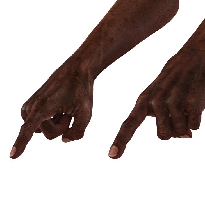 3D Old African Man Hands Pose 2 model