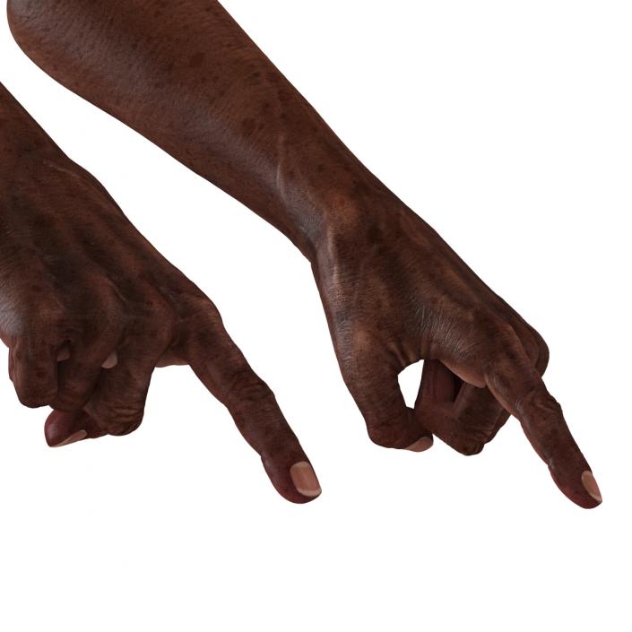 3D Old African Man Hands Pose 2 model