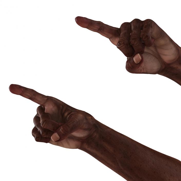 3D Old African Man Hands Pose 2 model