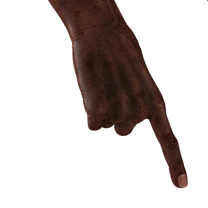 3D Old African Man Hands Pose 2 model