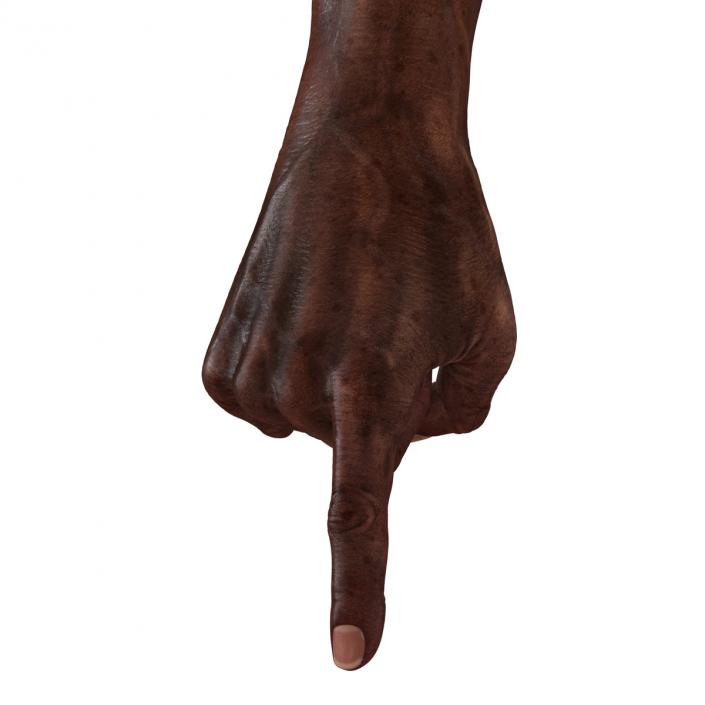 3D Old African Man Hands Pose 2 model