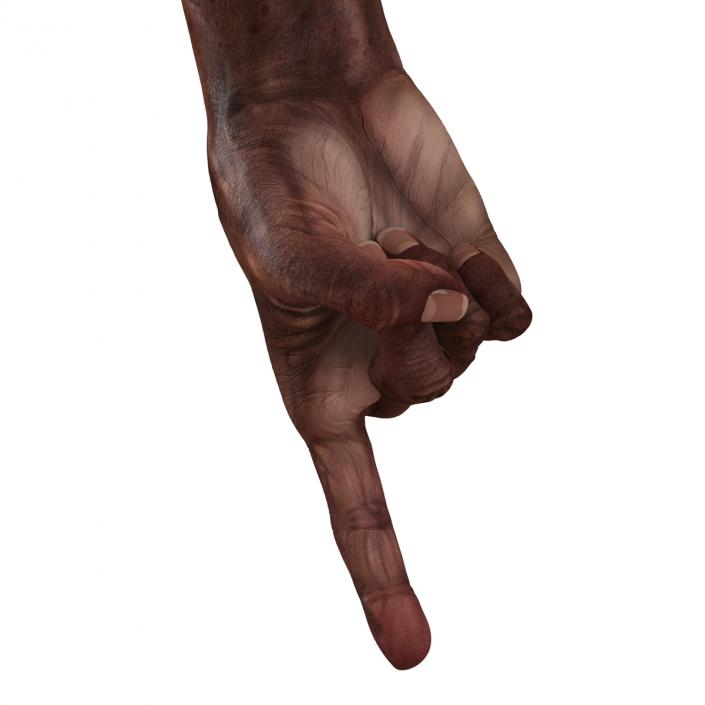 3D Old African Man Hands Pose 2 model