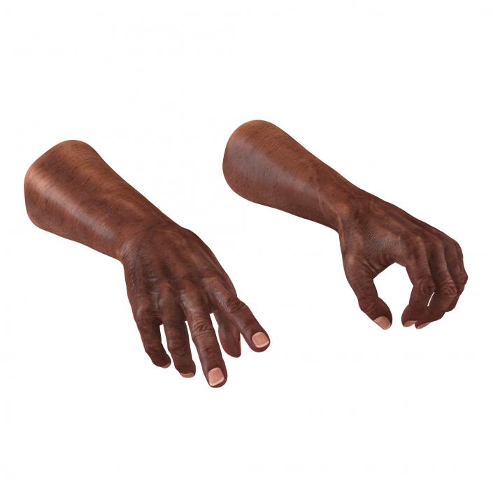 3D model Old African Man Hands 2 Rigged