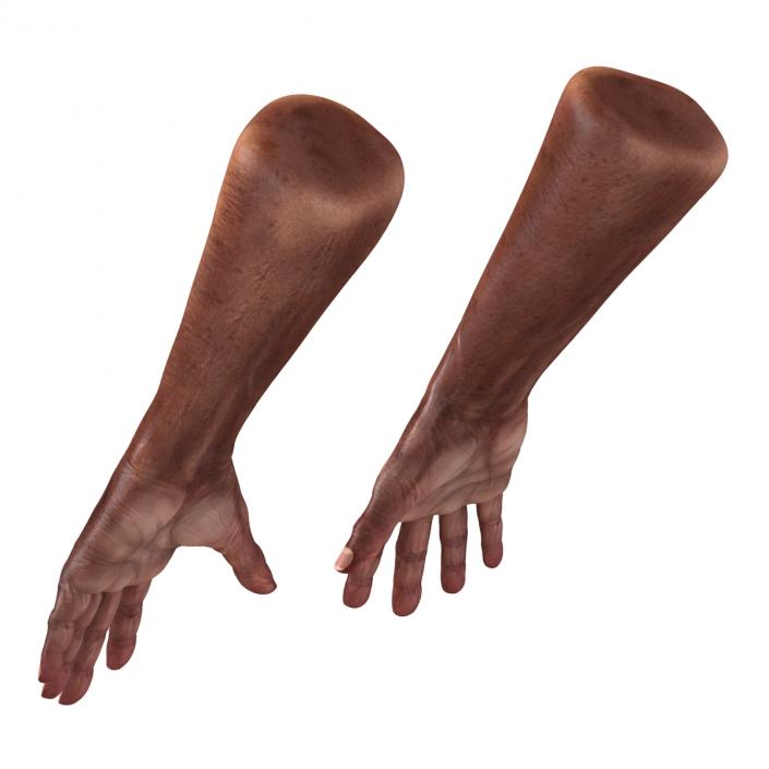 3D model Old African Man Hands 2 Rigged