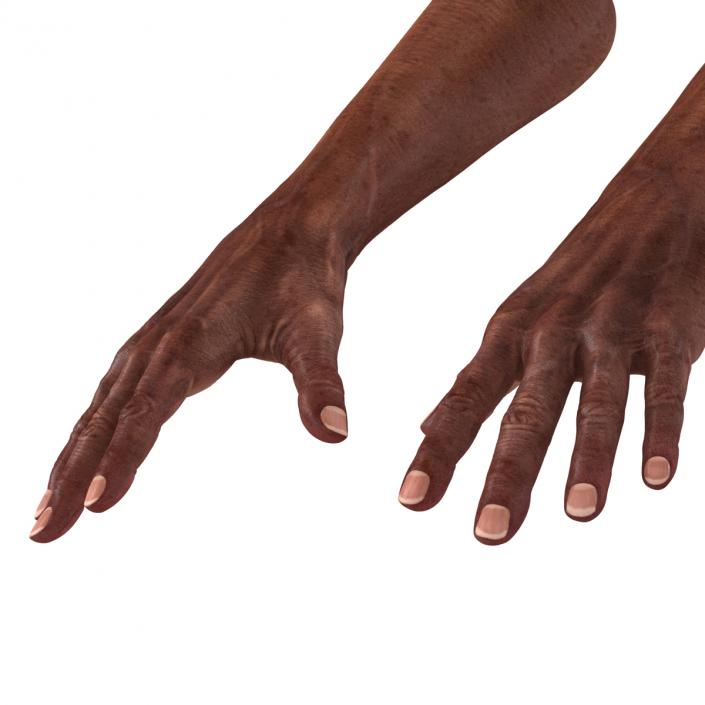 3D model Old African Man Hands 2 Rigged