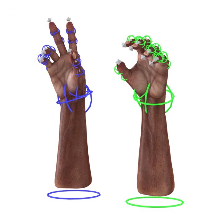 3D model Old African Man Hands 2 Rigged