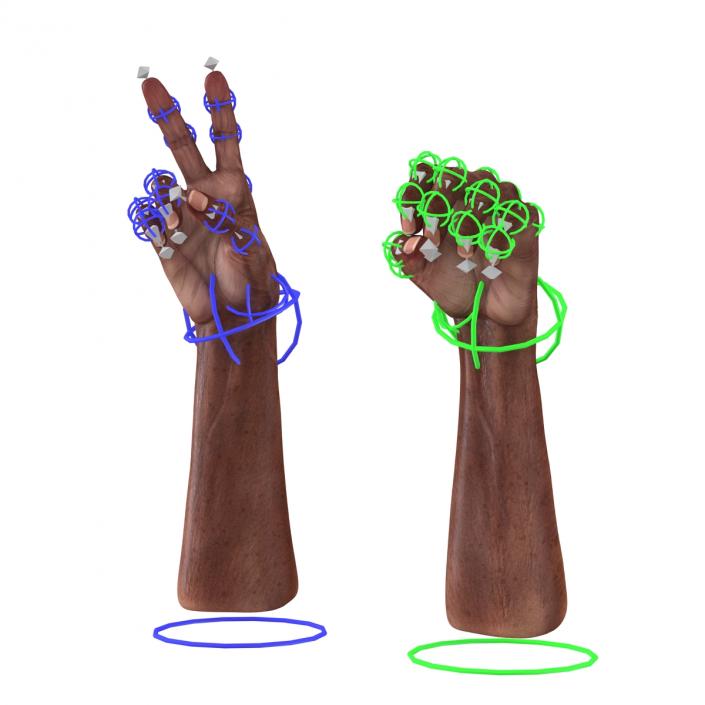 3D model Old African Man Hands 2 Rigged