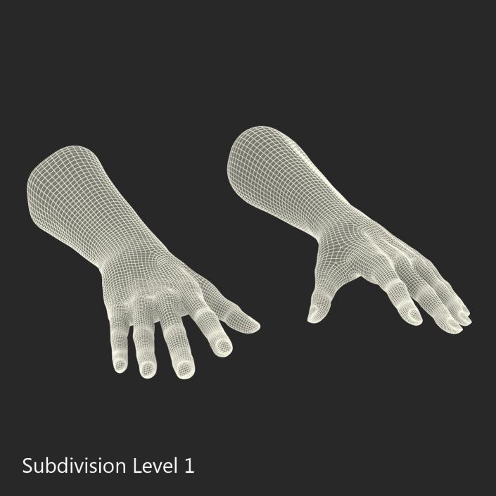 3D model Old African Man Hands 2 Rigged