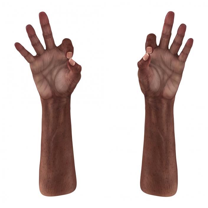 3D model Old African Man Hands 2 Pose 5