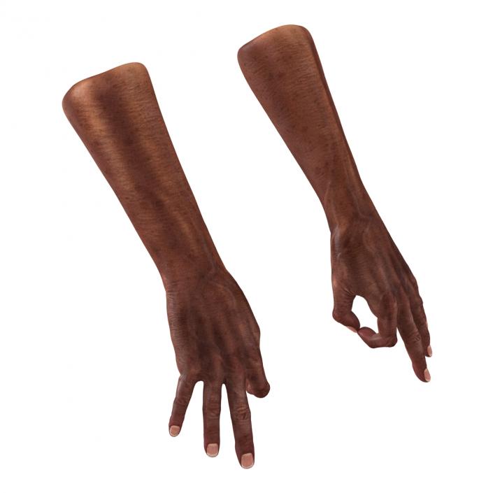 3D model Old African Man Hands 2 Pose 5