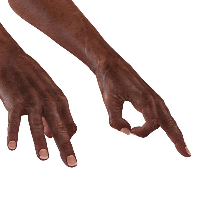 3D model Old African Man Hands 2 Pose 5