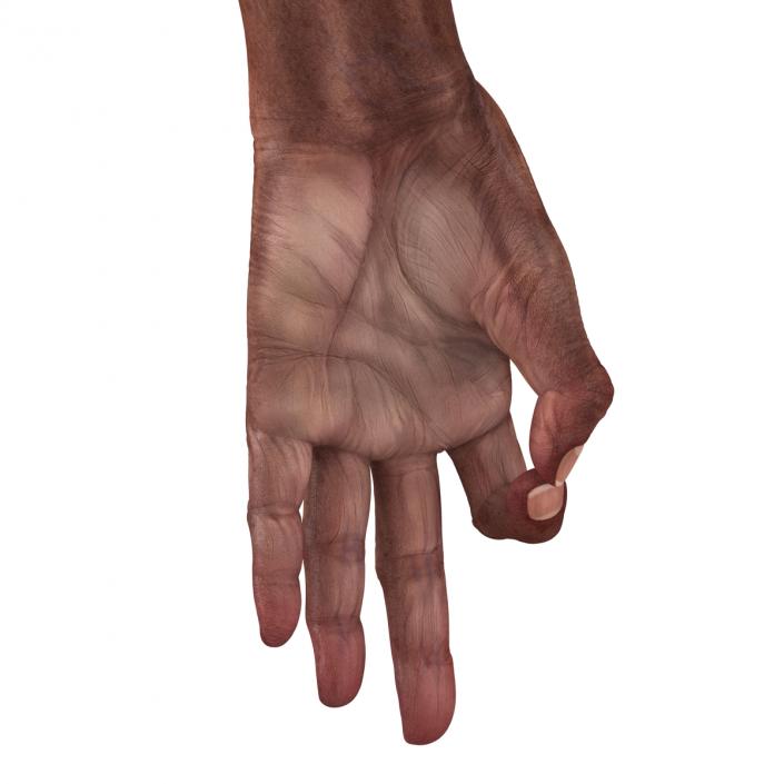 3D model Old African Man Hands 2 Pose 5