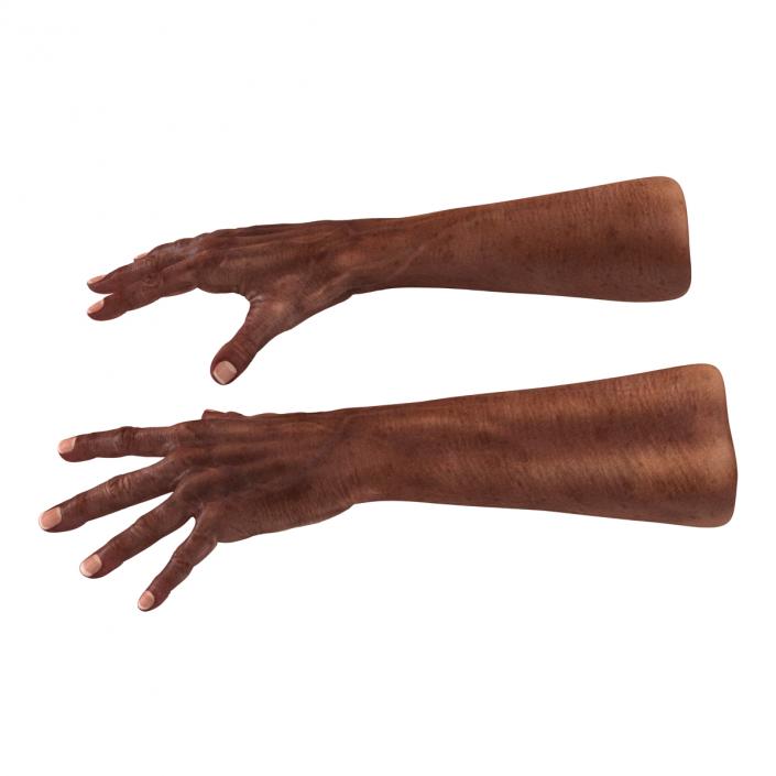 3D model Old African Man Hands 2 Pose 4