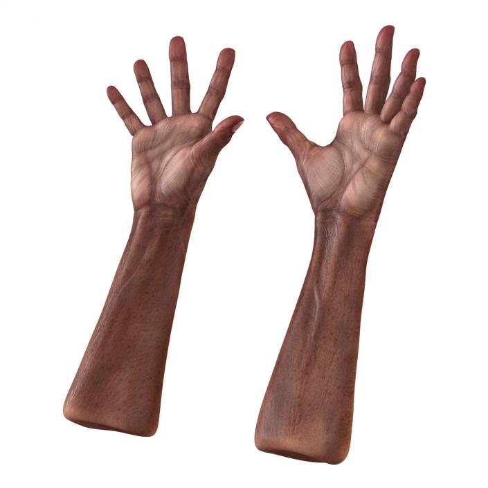 3D model Old African Man Hands 2 Pose 4