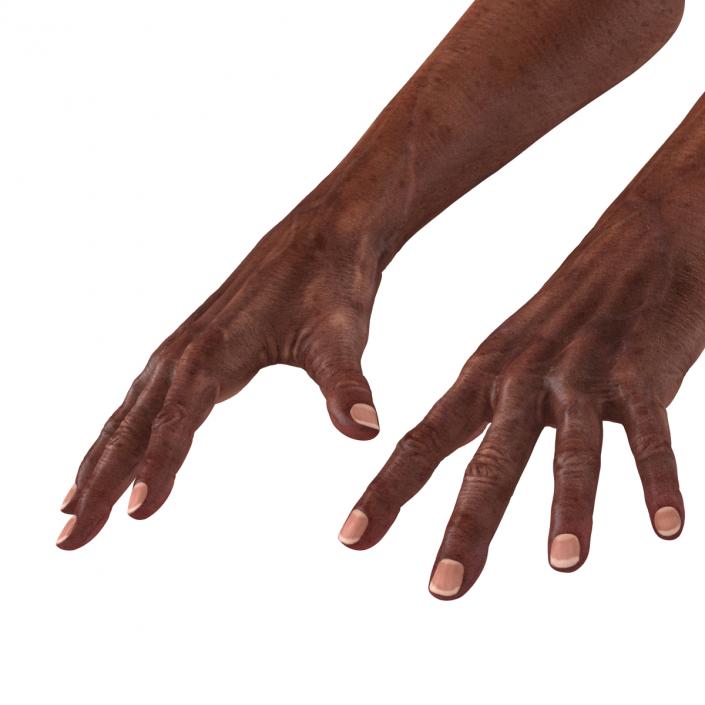 3D model Old African Man Hands 2 Pose 4