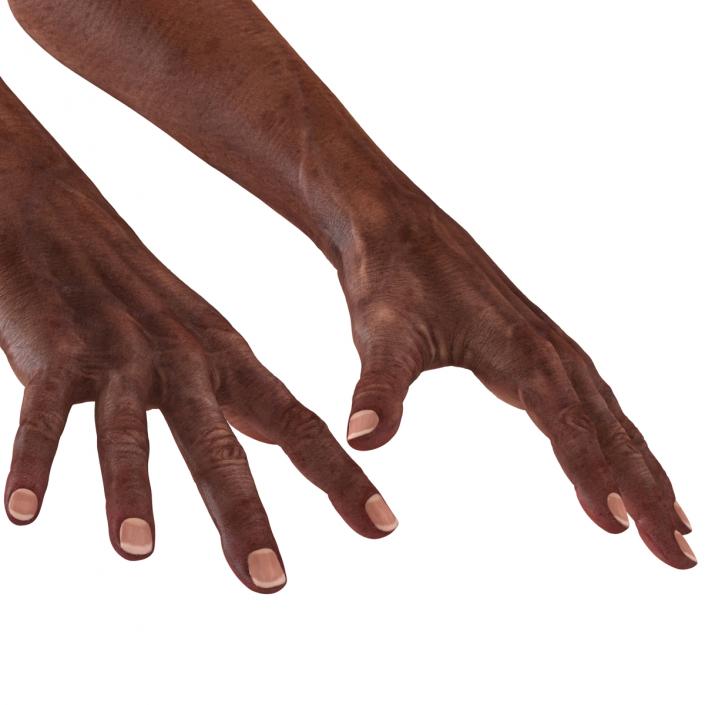 3D model Old African Man Hands 2 Pose 4