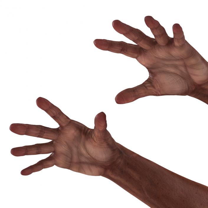 3D model Old African Man Hands 2 Pose 4