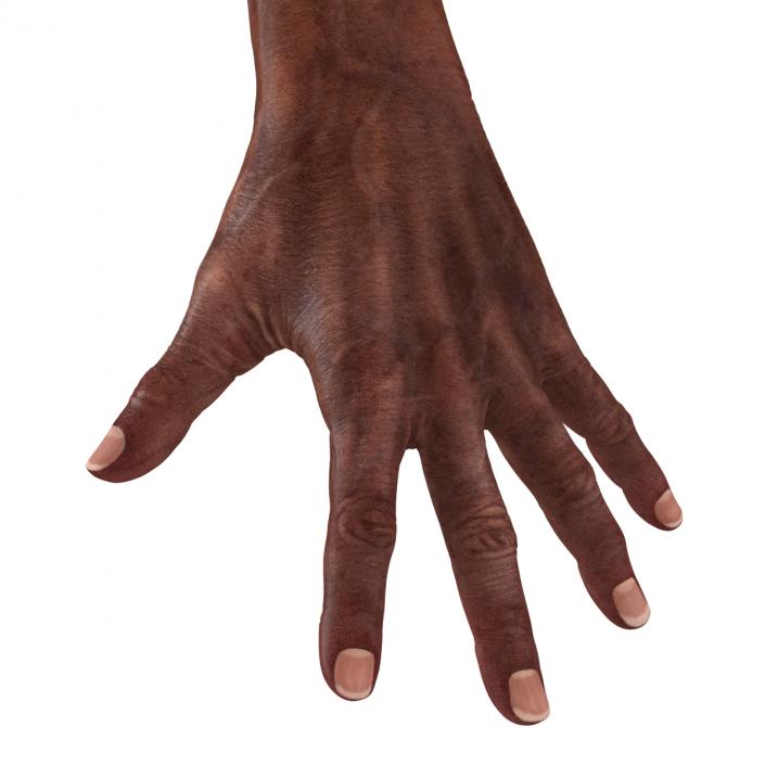 3D model Old African Man Hands 2 Pose 4