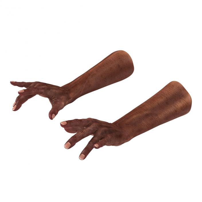 3D model Old African Man Hands 2 Pose 3