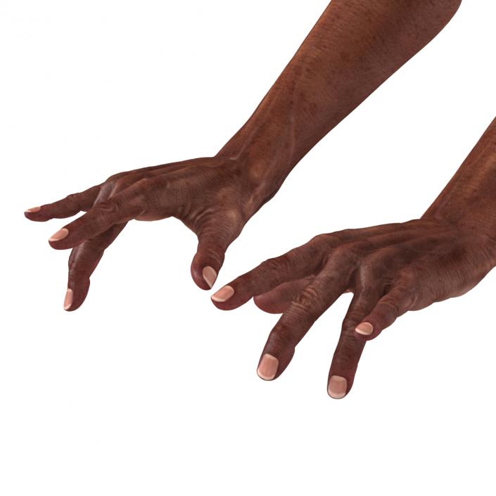 3D model Old African Man Hands 2 Pose 3