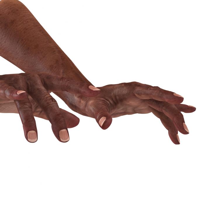 3D model Old African Man Hands 2 Pose 3