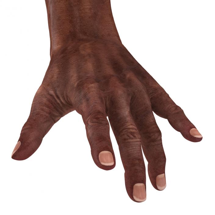 3D model Old African Man Hands 2 Pose 3