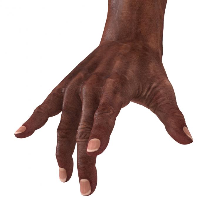 3D model Old African Man Hands 2 Pose 3