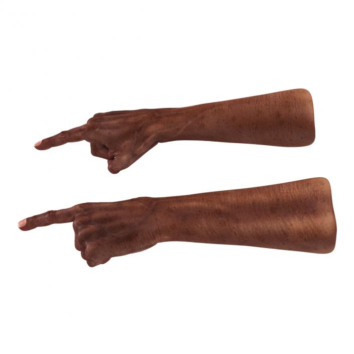 3D model Old African Man Hands 2 Pose 2