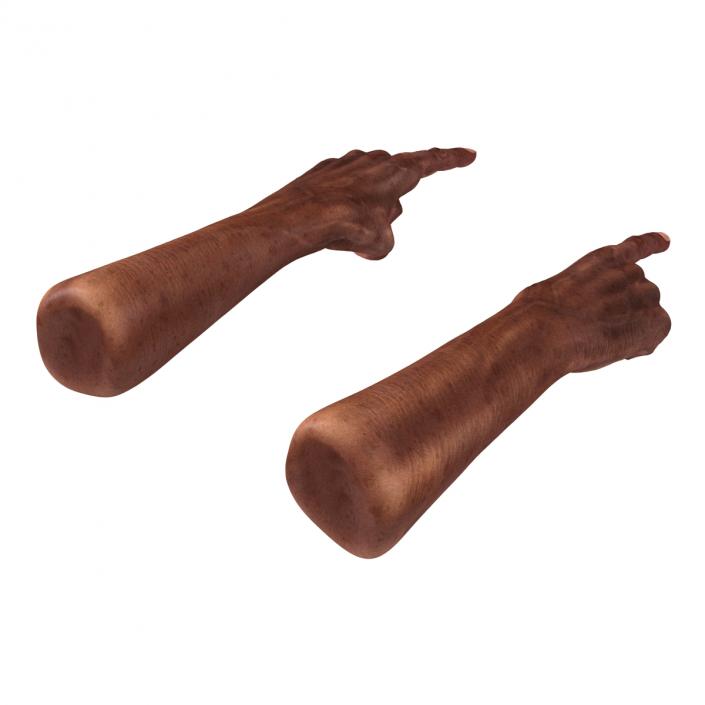 3D model Old African Man Hands 2 Pose 2