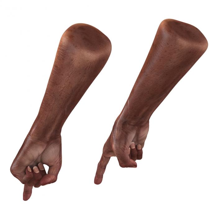 3D model Old African Man Hands 2 Pose 2