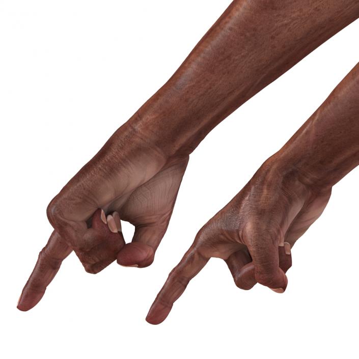 3D model Old African Man Hands 2 Pose 2