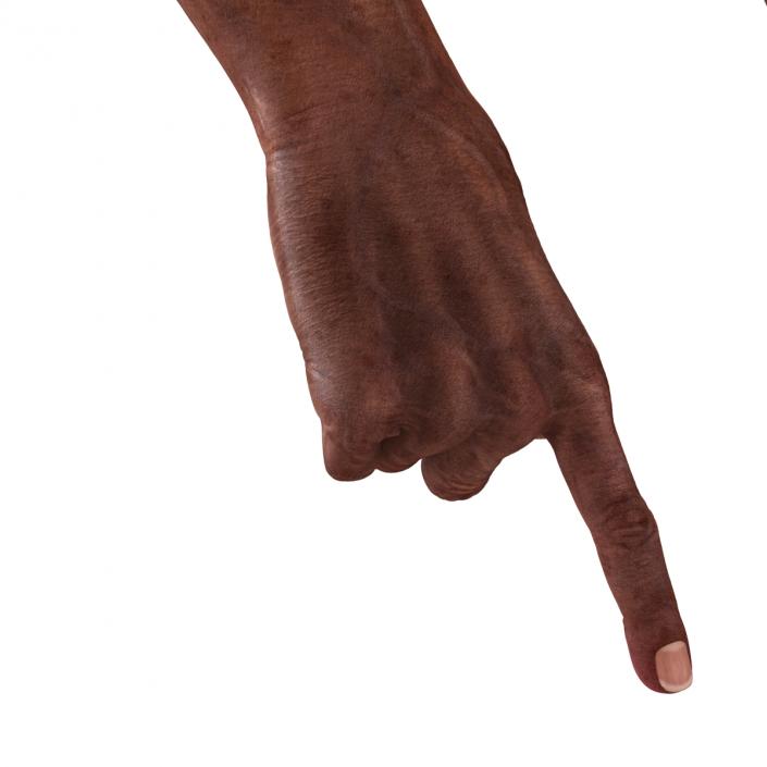 3D model Old African Man Hands 2 Pose 2