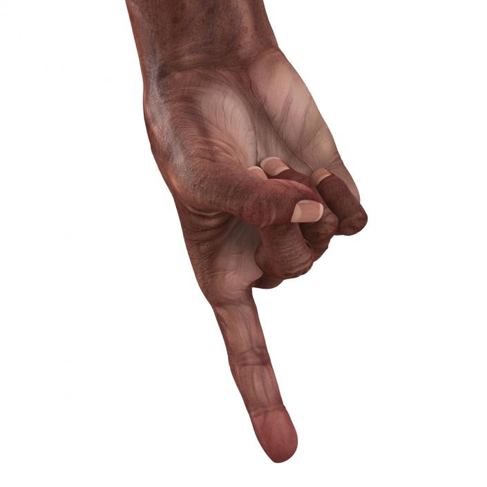 3D model Old African Man Hands 2 Pose 2