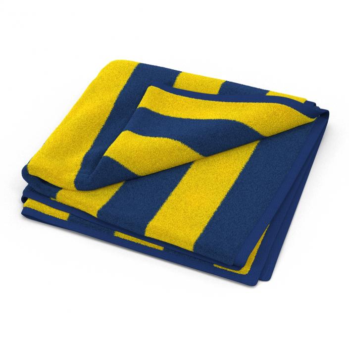 3D model Beach Towel 2 Yellow