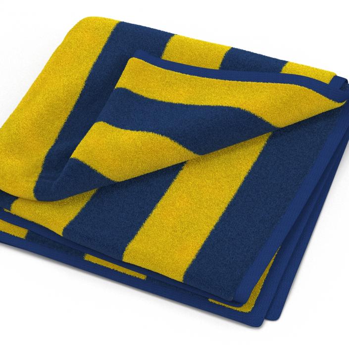 3D model Beach Towel 2 Yellow